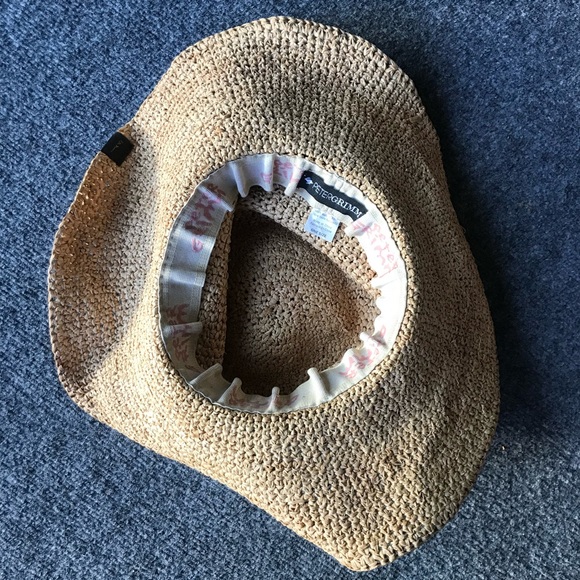 Peter Grimm Straw Hat Women's Floppy Round Vacation Beach Summer BOHO style - Picture 8 of 16